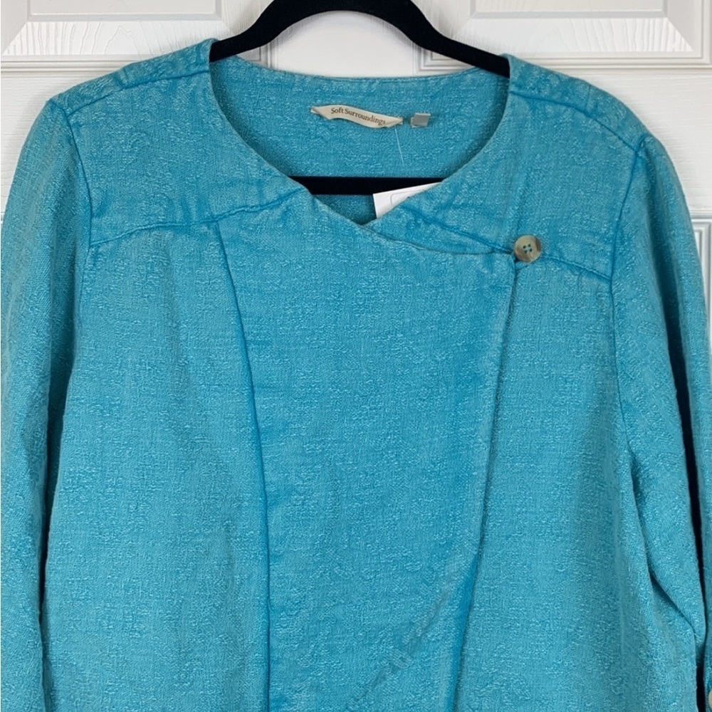 NWT Soft surroundings urban escape topper jacket meadowbrook blue sz lg - Picture 5 of 12